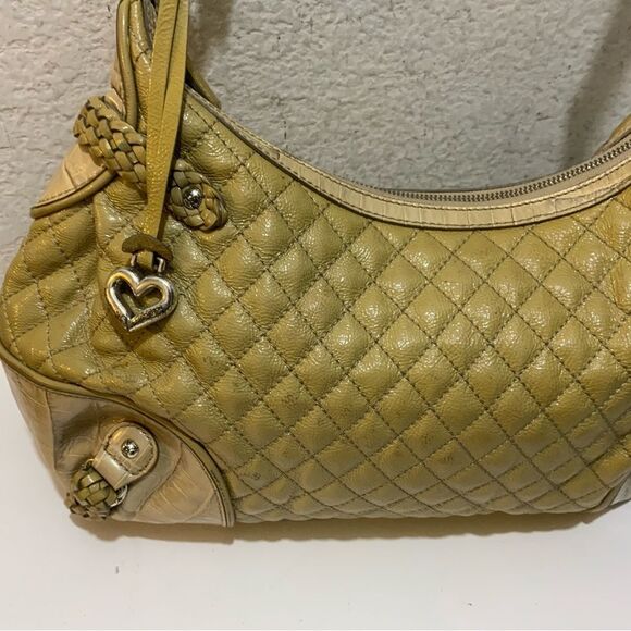 BRIGHTON  STOCKADE Quilted  Patent Leather Satchel HandBag shoulder bag - Picture 5 of 15